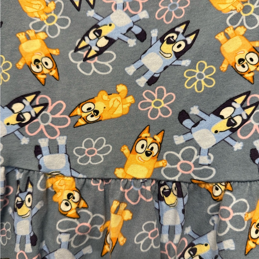 ⚡️5 for $15⚡️Old Navy Kids Bluey Print Dress - Blue and Orange - Picture 3 of 4